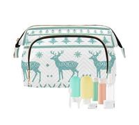 Amooorous Moose Fiocchi di Neve Natale Stile Trucco Borse Essenziali Trucco Borsa Con Maniglia Moneta Delle Donne Borsa per Trucco Cosmet, Alci, fiocchi di neve, stile natalizio, 1 size