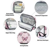 Amooorous Motivo a onde Animali Farfalle Peach Matita Astuccio Grande Capacità Trucco Borse Leggero Cancelleria Penna Borsa per le Donne Scuola Must Haves estuche para lapices Pequeno