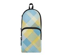 Amooorous Motivo senza cuciture con sfondo scozzese in nylon 3 scomparti astuccio per matite studio universitario e multifunzionale astuccio per matite d'arte cancelleria per la scuola per le donne