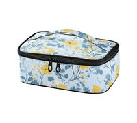Amooorous Multi-Small Flowers Butterflies Yellow and Light Blue Lunchbag (longword) Contenitore termico per il pranzo impermeabile bulto de almuerzo para Mujer