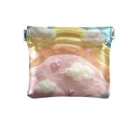 Amooorous Neo-realismo Marshmallow arcobaleno nuvole bianche portamonete da donna in pelle portamonete portatile porta monete organizer per donne ragazzi ragazze, neo-realismo Marshmallow arcobaleno