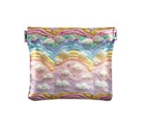 Amooorous Neo-realismo Marshmallow arcobaleno nuvole bianche portamonete in pelle da donna unico mini borsa trucco per uomo donna viaggio, neo-realismo Marshmallow arcobaleno nuvole bianche, 1 size