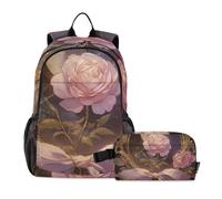 Amooorous Neo-realismo Specchio Di Rose Pesca Ragazzi Zaini Con Lunchbox Ragazzi Zaino Scuola Con Lunch Box Ragazzi Zaini Ragazzi E Lunch Box 7-10, Specchio neo-realismo delle rose di pesca