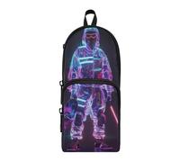 Amooorous Neon Hues Future Warrior Nylon 3 Scomparti Portapenne Astuccio Studio & Astuccio Multifunzionale per College Cancelleria per Ragazzi Ufficio 1600ml