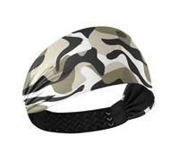 Amooorous Nero e Bianco Design Militare Marrone Raffreddamento extra larghe fasce per le donne Elastiche fasce per la testa per le donne per tennis tennis Running bandas para el cabello de mujer
