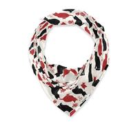 Amooorous Nero Rosso Gatto Rose Silhouette Piazza testa di seta sciarpa dei capelli pashmine funky vestito sciarpe per le donne per la testa bufanda para mujer
