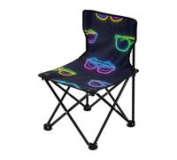 Amooorous Occhiali da sole colorati fluorescenti per le vacanze, sedia portatile da campeggio per giovani, sedia ultraleggera portatile per attese in linea, include borsa per il trasporto per concerto