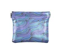 Amooorous Onda blu e viola portafoglio in pelle per contanti unico mini portafoglio porta carte di credito per donne ragazzi ragazze, Onda blu-viola, 1 size