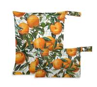 Amooorous Orange Oil Painting Feels Orange Zip Water Bags 2 Pack Travel Essentials per bambini con manici per yoga, viaggio