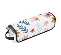 Amooorous Organizer 2 in 1 per strumenti per capelli, con tappetino resistente al calore, organizer portatile per ferri da stiro, piastre, arricciacapelli, fiori e foglie, custodia per donne, Fiori e