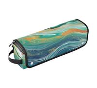 Amooorous Organizer per strumenti per capelli 2 in 1 con tappetino resistente al calore, organizer portatile per arricciacapelli, piastra per capelli piatti, organizer portatile con texture in marmo