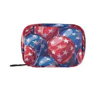 Amooorous Palloncini Elementi Bandiera Americana Borsa da Viaggio Medicina con Scomparti Rimovibili Portapillole Organizer Grande Borsa