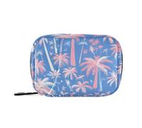 Amooorous Palm Tree Peach Blue Watercolor Medicine Storage Bag con Scomparti staccabili comodo organizzatore di medicine da viaggio per borsa