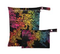 Amooorous Parigi Earth Countries Vivid Color borse riutilizzabili per la spiaggia 2 Pack elementi essenziali da viaggio per bambini con manici per yoga, palestra