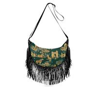 Amooorous Paris Castel - Borsa a tracolla da donna, piccola borsa a tracolla da donna, con nappe, borsa a tracolla alla moda con (prop2)