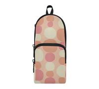 Amooorous Peach and Orange Irregular Dots Nylon 3 Scomparti Matite Astuccio College Multiuso ed Estetico Astuccio per Ragazze Cancelleria per Preppy Middle School 1600ml