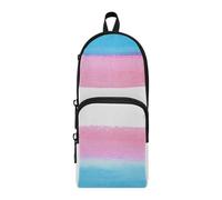 Amooorous Peach Blue Rainbow Lgbt Pride Month Parade Transgender Flag Nylon 3 Scomparti Astuccio per Teen Astuccio Grande Capacità per Ragazze Cancelleria Scuola per Infermiere Ufficio 1600ml