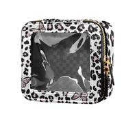 Amooorous Peach Cottage Butterfly Design Cute Travel Makeup Bag Clear Travel Bags per articoli da toeletta Borsa cosmetica con cerniera per viaggiare, Design con farfalle color pesca, 1 size