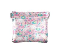 Amooorous Peach Cute Unicorn, portamonete da donna, in pelle, impermeabile, per donne e ragazze, Pesca Carino unicorni, 1 size