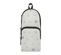 Amooorous Peach Green Cute Fresh Heart Nylon 3 Scomparti Grande Astuccio per Ragazze Astuccio Multiuso ed Estetico per Teen Cancelleria per Teen Girls High School 1600ml