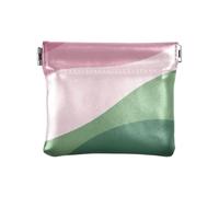 Amooorous Peach Green TextureWomen's Leather Coin Bags Pouch Unique Card Cases Money Organizers for Girls Ladies Handbag, Texture verde pesca, 1 size