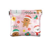 Amooorous Peach Merry Christmas Party - Portamonete da donna, in pelle, con chiusura a clip, porta carte di credito, per donne, Festa di Natale alla pesca, 1 size