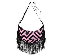 Amooorous Piccola borsa a tracolla da donna, con tracolla regolabile, con linee irregolari, color pesca, nera, borsa a tracolla di medie dimensioni con (prop2)