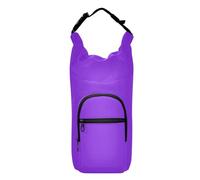 Amooorous Piccola borsa a tracolla in tinta unita blu viola con porta bottiglia d'acqua pieghevole borsa per il trasporto di bottiglie d'acqua con cinghia, adatta per bottiglie da 590 ml, 680 g, 907