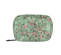 Amooorous Pittura a olio con fiori rosa retrò borsa della medicina con scomparti staccabili attaccabile caso di viaggio del farmaco per la borsa