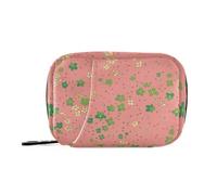 Amooorous Pittura a olio con fiori verdi borsa di stoccaggio della medicina con scomparti staccabili organizzatore portatile pillola per borsa