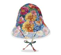 Amooorous Pittura ad olio con girasoli retrò gialli cappello da spiaggia per neonati cappelli per neonati cappelli per bambine UPF 50+ cappello da nuoto a tesa larga da viaggio