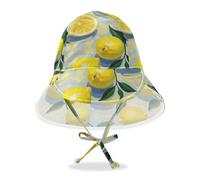 Amooorous Pittura ad olio con limone giallo bambino ragazzo ragazza spiaggia cappello ragazzo spiaggia giochi cappelli neonate protezione UPF 50+ tesa grande cappello da viaggio campeggio