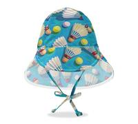 Amooorous Pittura ad olio Feeling Bianco Badminton Kid Cappello da sole Ragazzo Spiaggia Unico Bambino Ragazze UPF 50+ Protezione Collo Flap Viaggio Nuoto Cappello