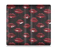 Amooorous Porta documenti in pelle PU rossa con labbra in stile gotico Darkness Bleed Lips per auto, porta carte di assicurazione e patente di guida, Stile gotico scuro sanguinamento labbra rosse, 1