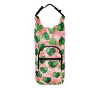 Amooorous Portabottiglie con sfondo fard con un sacco di cuori verdi su di esso portabottiglie pieghevole isolato porta bottiglia d'acqua a corpo incrociato, adatto per bottiglie da 567 g, 680,4 g,