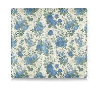 Amooorous Portadocumenti in pelle PU con motivo floreale in stile vintage con rose blu per assicurazione e carta d'identità per documenti essenziali, patente di guida, carte, stile vintage floreale