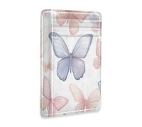 Amooorous Portafogli sottili in pelle rosa blu farfalla per gli uomini con slot per contanti RFID blocco clip per carte per uomini e donne tarjetero para Hombre