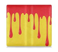 Amooorous Portafoglio per documenti essenziali, patente di guida, carte di credito e tessere, in pelle di alta qualità, con pigmenti fluenti, rosso e giallo, Arte gialla rossa del pigmento che scorre,