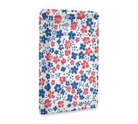 Amooorous Portafoglio sottile da uomo in pelle floreale rosso e blu con finestra ID blocco RFID protezione per carte di credito per uomini e donne billetera para Hombre