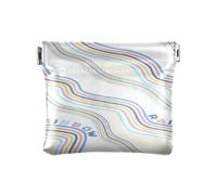 Amooorous Portamonete da donna in pelle a righe geometriche dal design colorato carino borsa per il trucco borsa cambiamento borsa per uomo donna, Design colorato a righe geometriche, 1 size