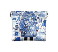 Amooorous Portamonete da donna in pelle con gattino in stile cartone animato, borsa da viaggio per uomo e donna, Cartone animato Gattino Terra felice, 1 size