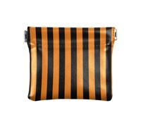 Amooorous Portamonete da donna in pelle con linee arancioni e nere di Halloween, comodo mini astuccio cosmetico per le donne, Halloween arancione linee nere, 1 size
