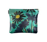 Amooorous Portamonete da donna in pelle con margherita nera, conveniente, mini portamonete per uomo e donna, da viaggio, fiore margherita nera, 1 size