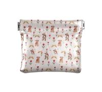 Amooorous Portamonete da donna in pelle con orso marrone e rosa pesca, mini portamonete portatile, per ragazze e signore, Carino Orso Marrone Pesca Rose Cartoon, 1 size