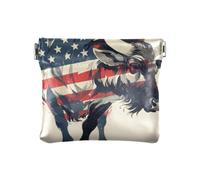 Amooorous Portamonete da donna in pelle PU con bue del 4 luglio per il giorno dell'indipendenza del 4 luglio, cartone animato bue 4 luglio giorno dell'indipendenza, 1 size
