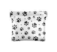 Amooorous Portamonete da donna in pelle PU con impronte di zampa di gatto nero, Stampe di zampe di gatto nere, 1 size