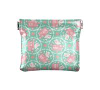 Amooorous Portamonete da donna in pelle verde rosa con scritta "Happy Valentine", organizer per oggetti personali, per donne, ragazzi e ragazze, Buon San Valentino verde Pesca, 1 size