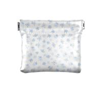 Amooorous Portamonete impermeabile in pelle PU blu fresco e adorabile FloralPU per ragazze donne signore, Floreale fresco e bello blu, 1 size