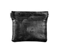 Amooorous Portamonete in pelle con zucca di Halloween, colore nero, per uomini e donne, da viaggio, Puro nero male zucca di Halloween, 1 size