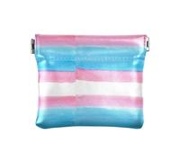 Amooorous Portamonete per donne e ragazze con bandiera transgender, in pelle sintetica, colore blu pesca, arcobaleno, Lgbt Pride, Bandiera transgender per parata del mese dell'orgoglio LGBT blu pesca